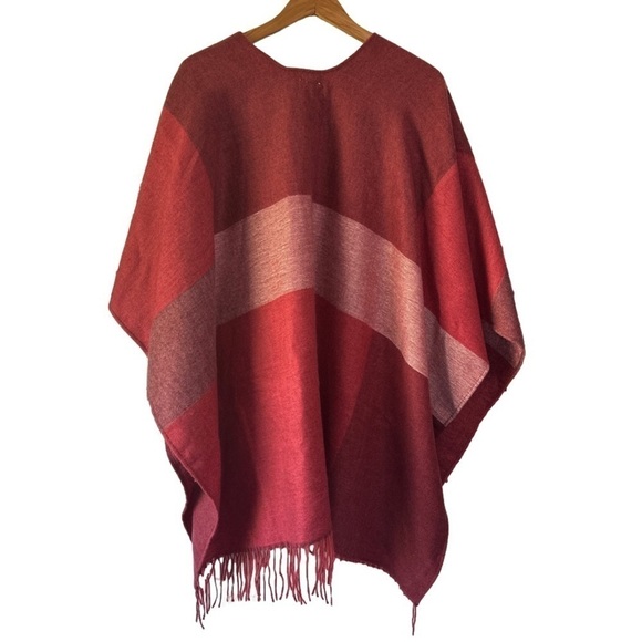 Woolrich red burgundy one size blanket wrap soft sweater shawl - Picture 3 of 4